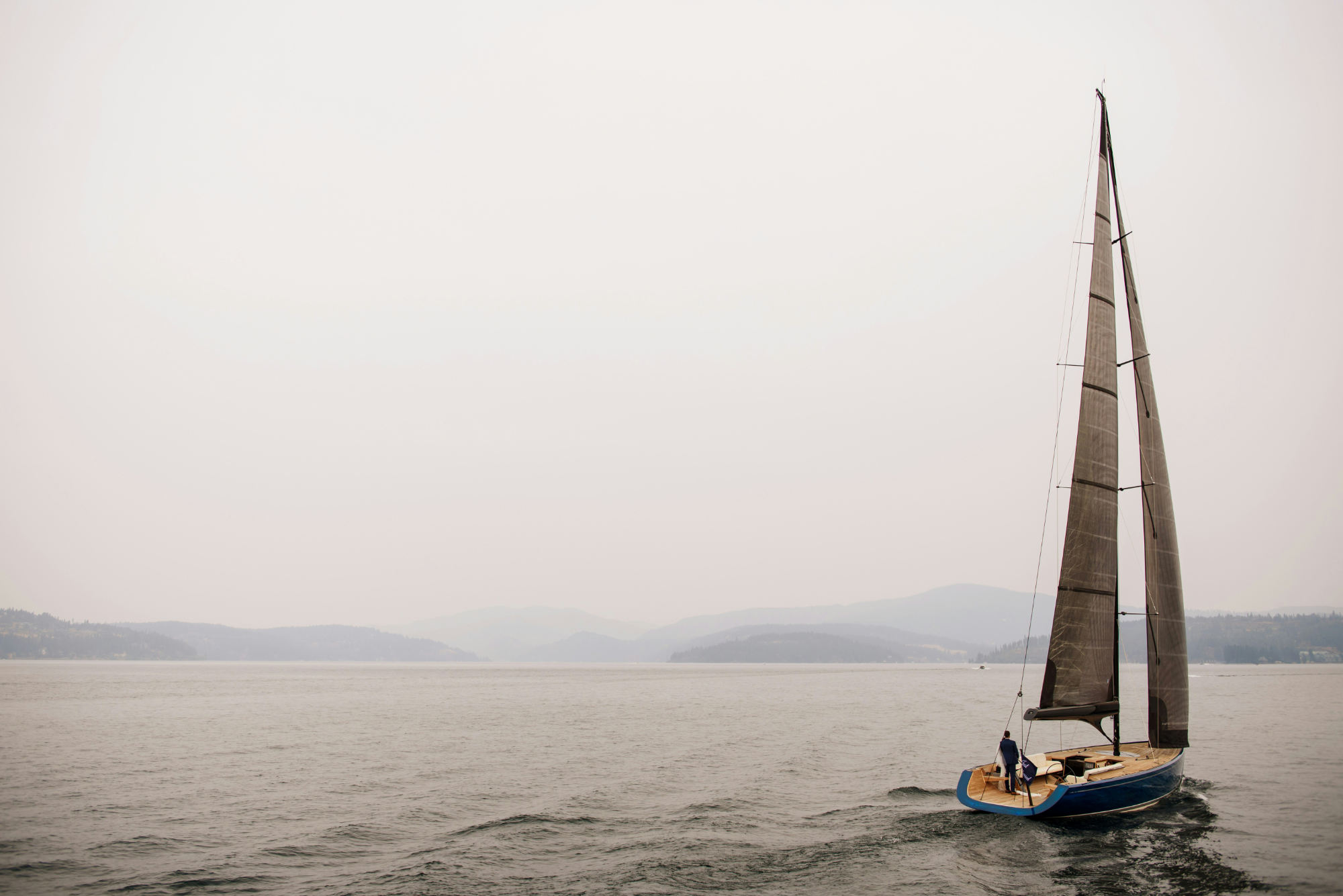 A sailboat in the ocean