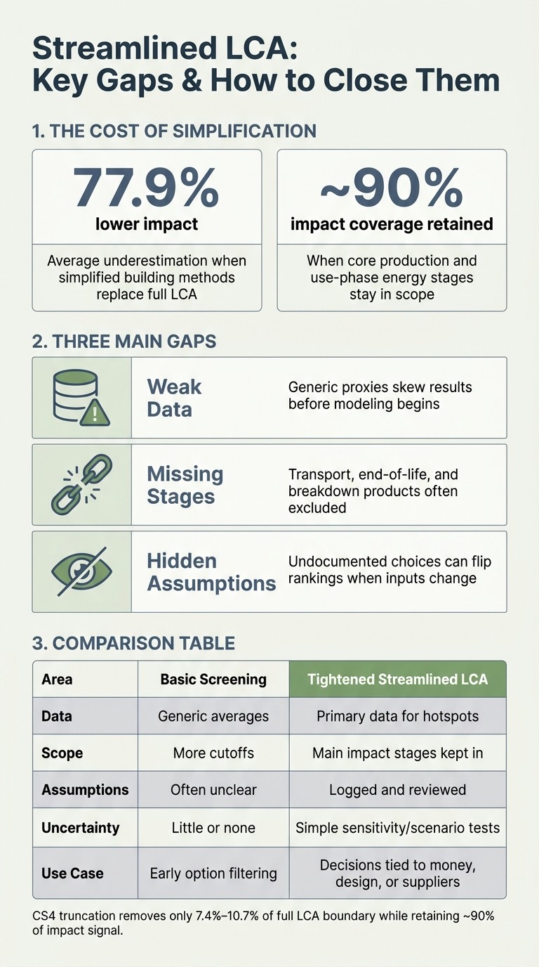 Streamlined LCA vs. Full LCA: Closing the Gap