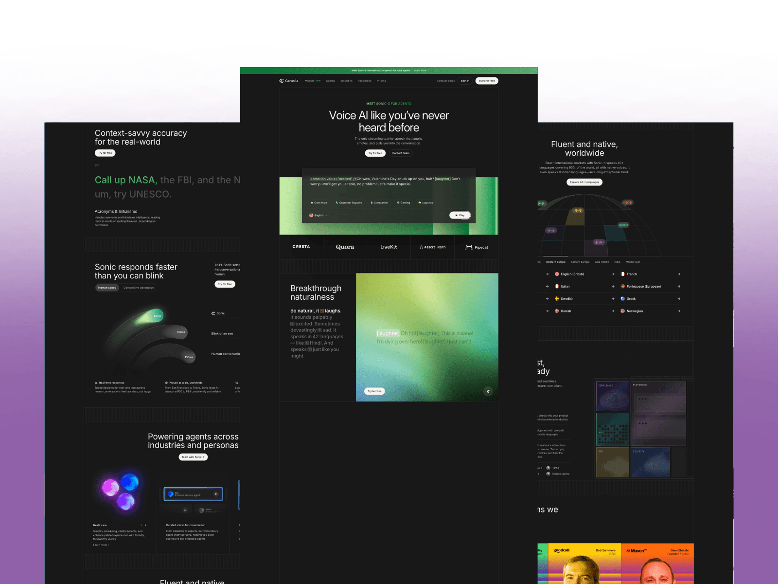Cartesia AI Landing page design