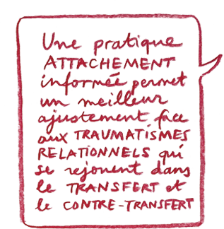 "Une pratique attachement informée permet un meilleur ajustement face aux traumatismes relationnels qui se rejouent dans le transfert et le contre-transfert."