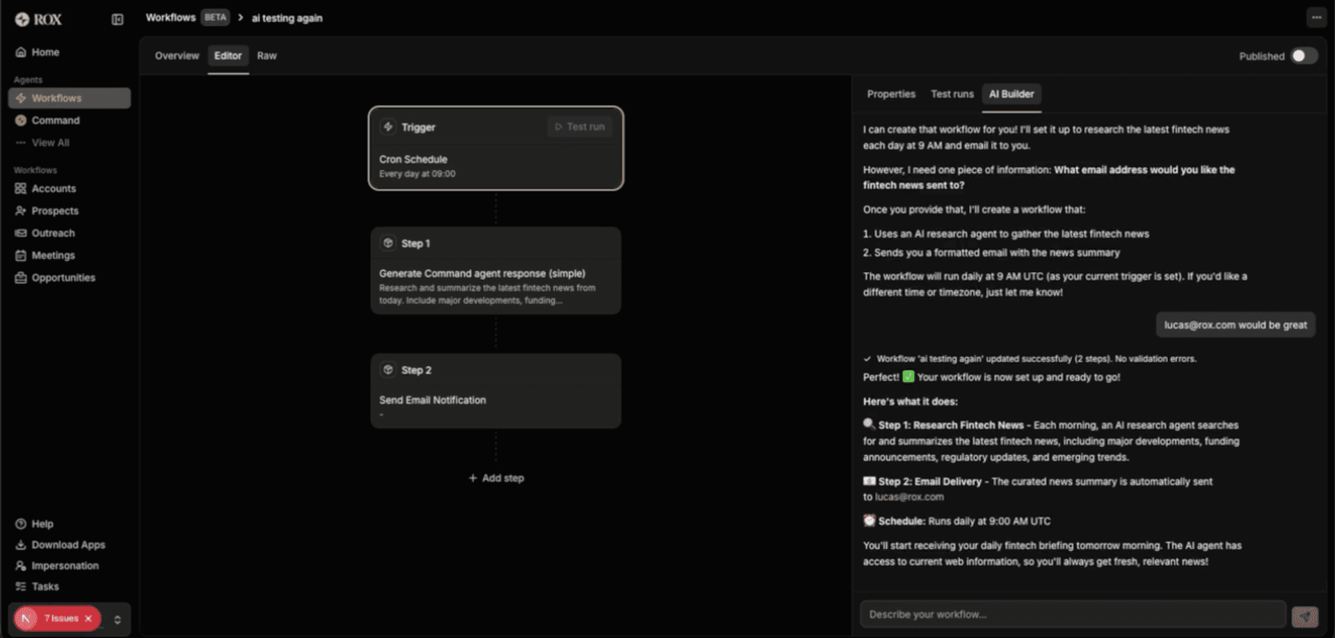 The first version of the Workflow Builder.