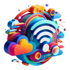 Uma representação abstrata de um símbolo da internet