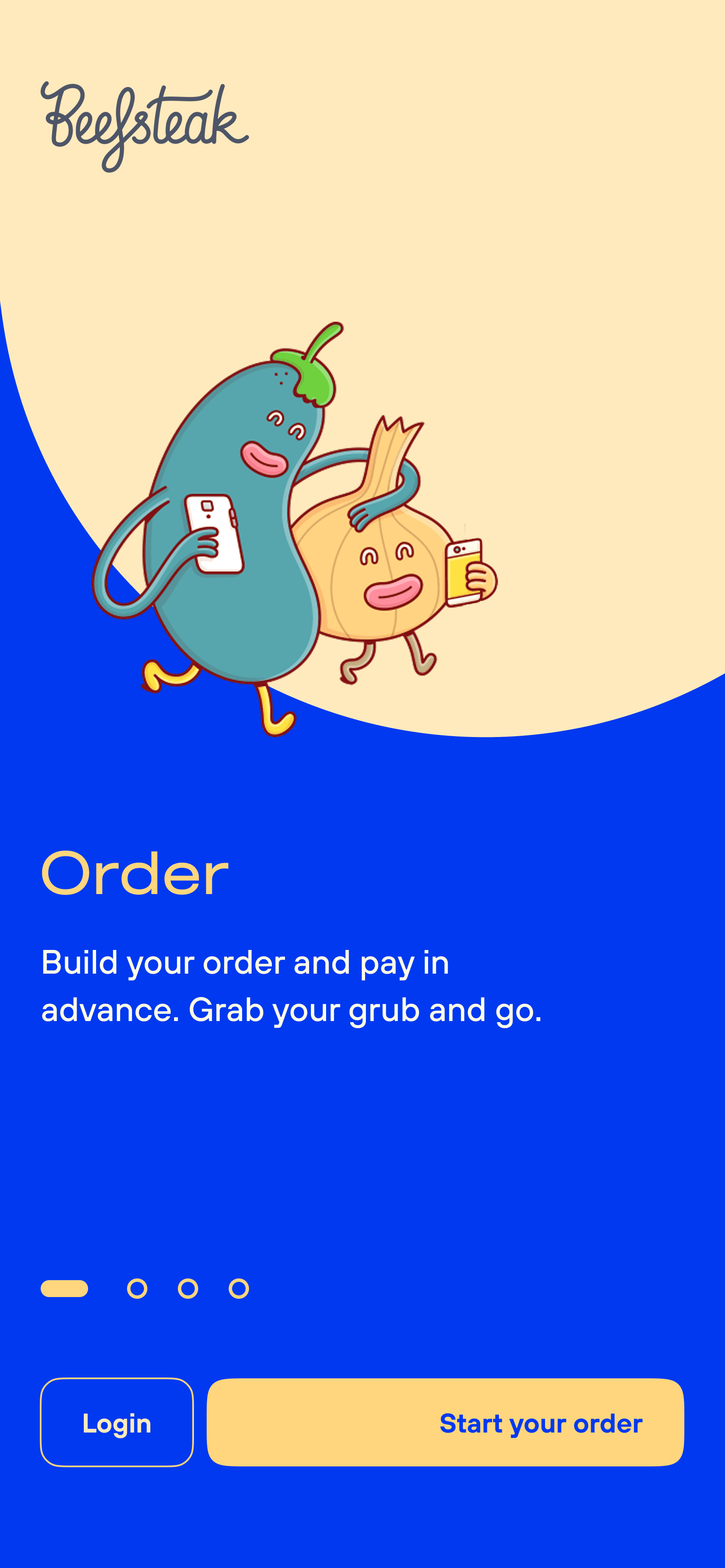 Beefsteak login screen