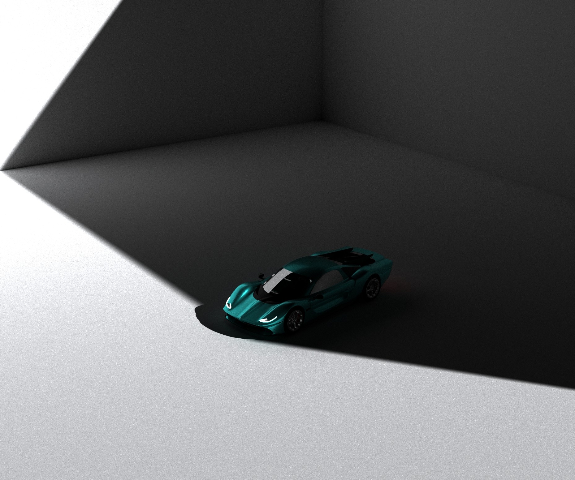 Boutin Belharra Blue supercar Boutin Automobile 3/4 top view