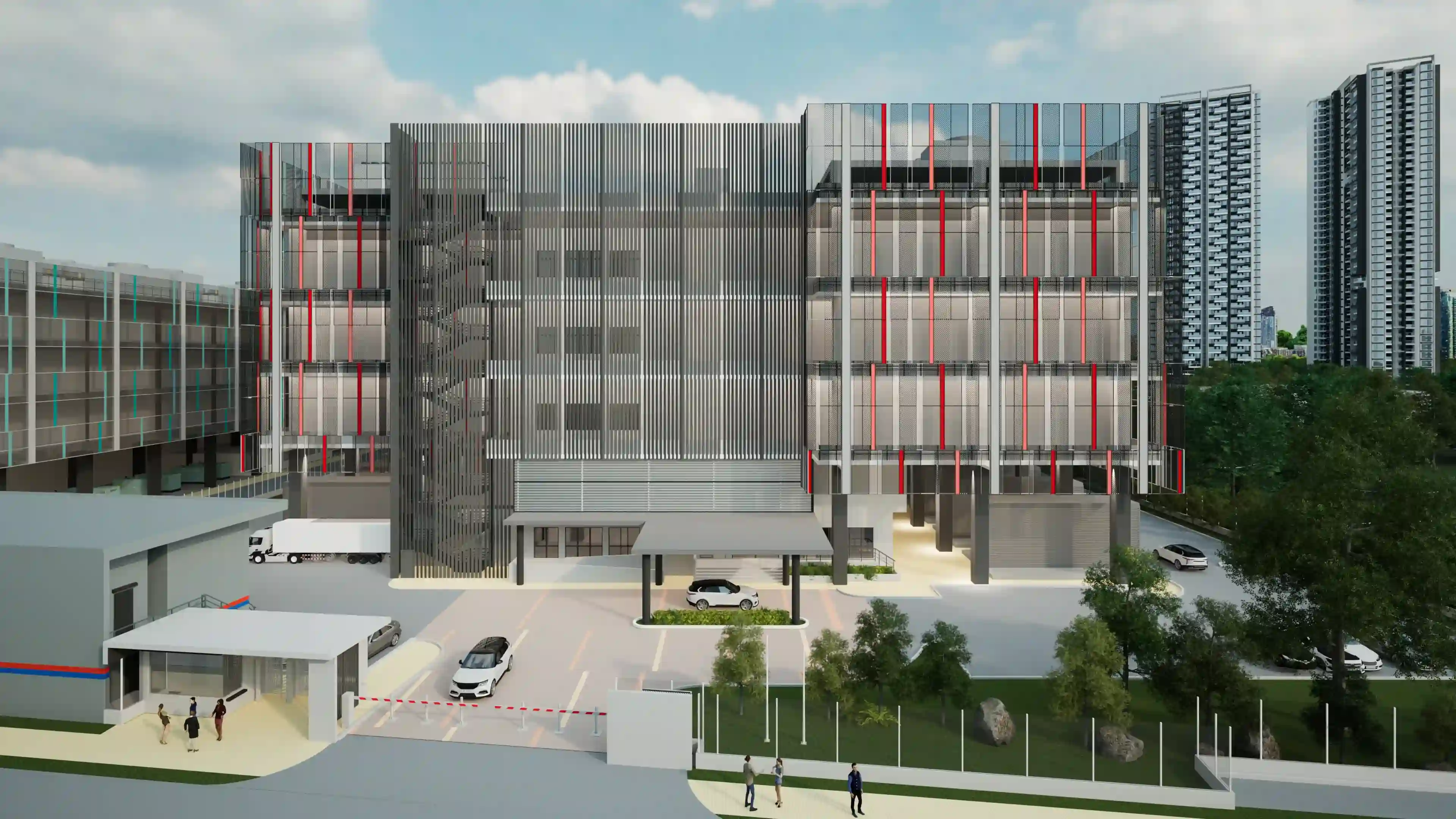 Exterior view of EX1 & EX2 Data Centre project by Asima Architects