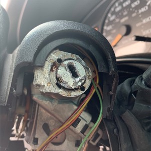 broken ignition before repair