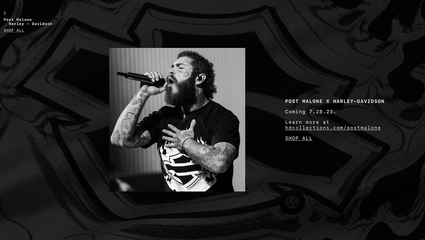 Screenshot of Post Malone website