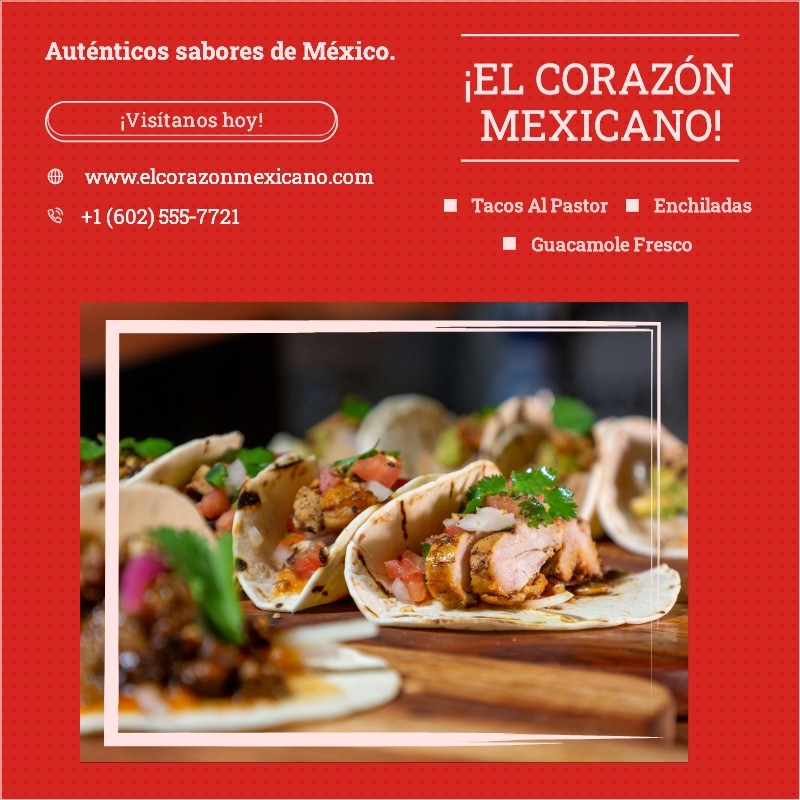 Mexican cuisine Restaurant banner in spanish