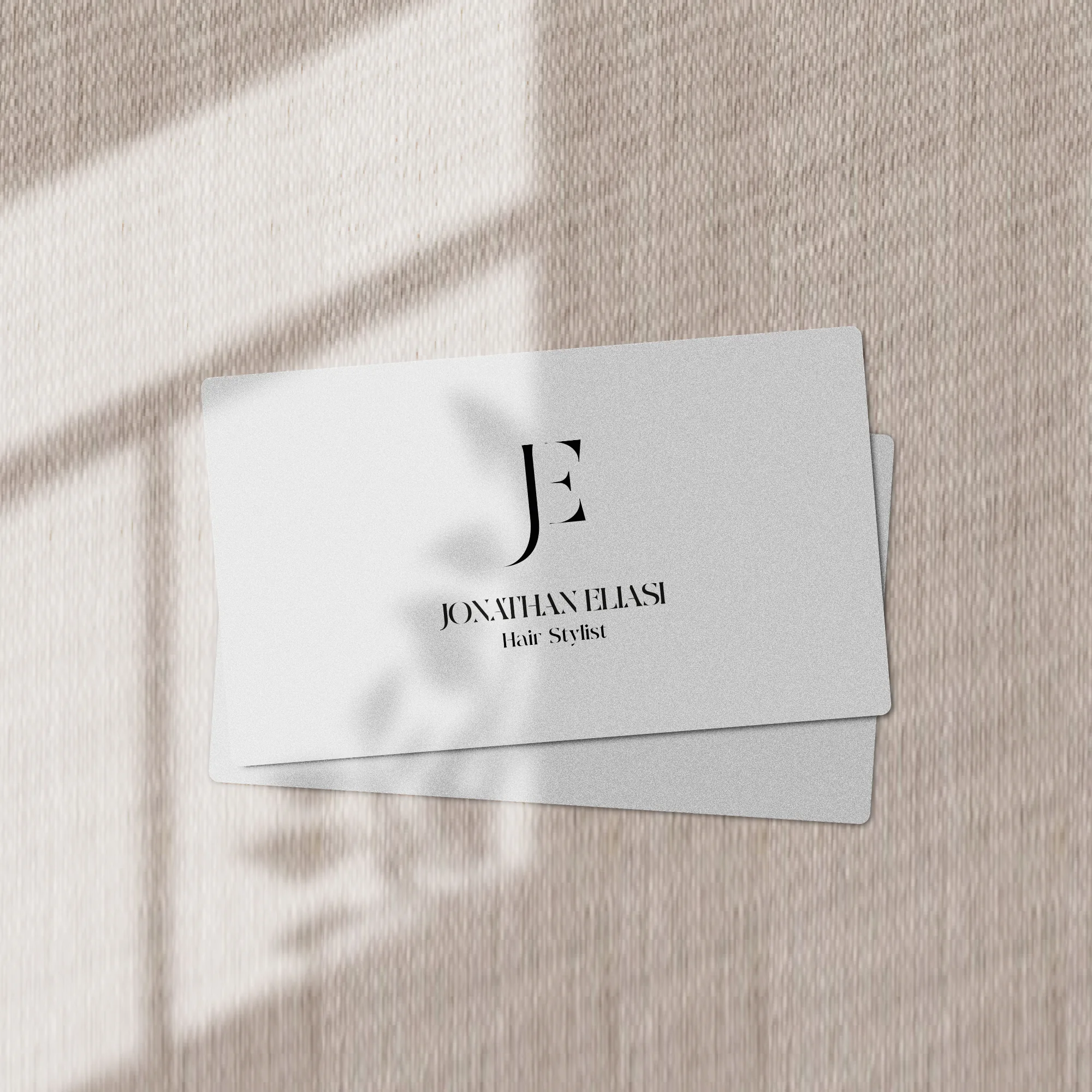 Jonathan Eliasi, white business card mockup