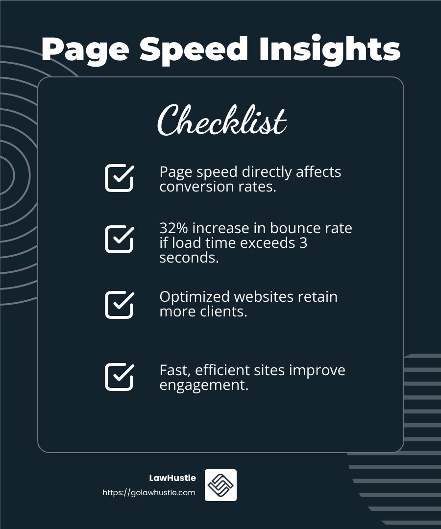 Page load speed affects bounce rate - law firm conversion rates infographic checklist-dark-blue