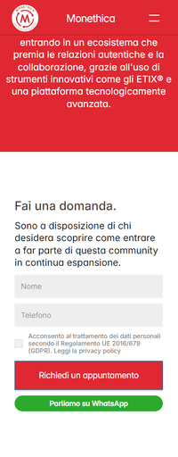 pagina di presentazione professionista presidente della sua organizzazione italiana di moneticha