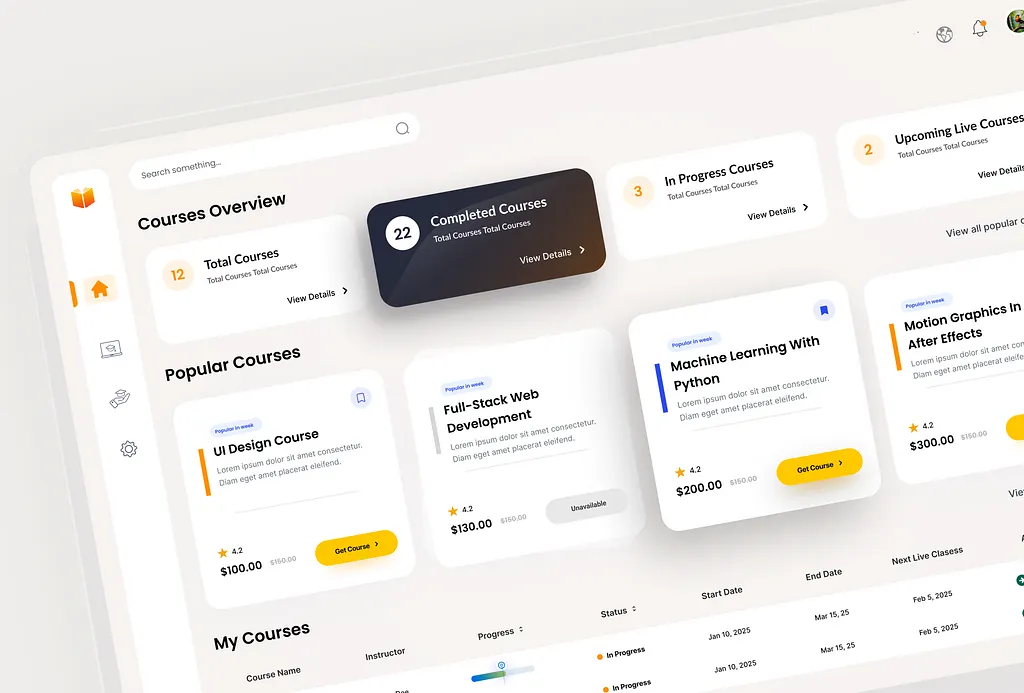 Mobile app interface design with map and social feed.