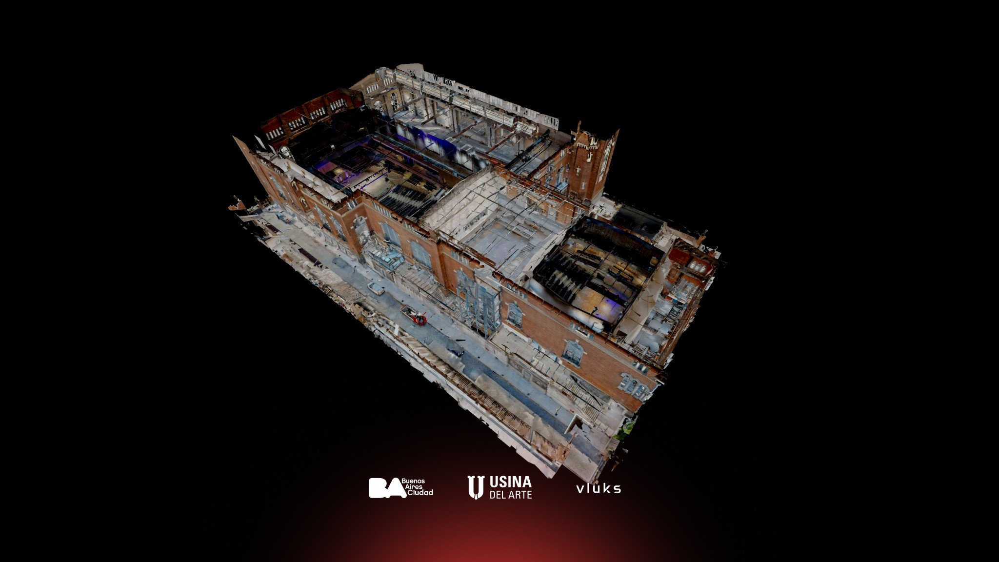 Hero image featuring a greyscaled communication platform on an abstract background.