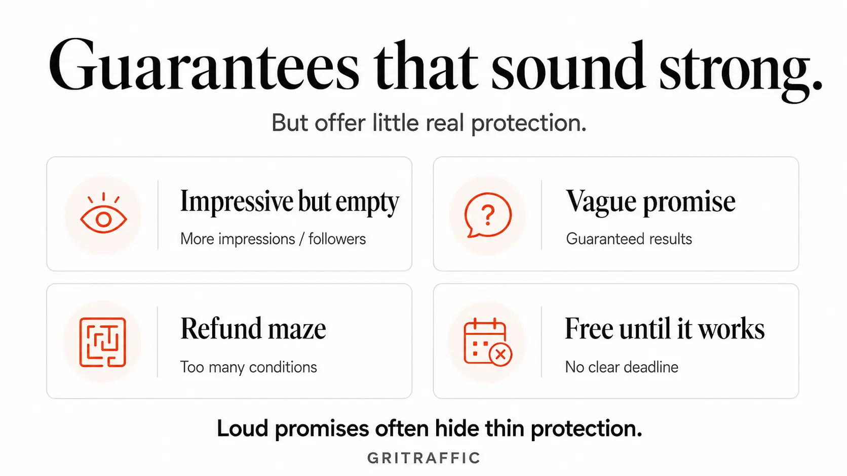 Common marketing guarantees that sound strong but offer little real protection