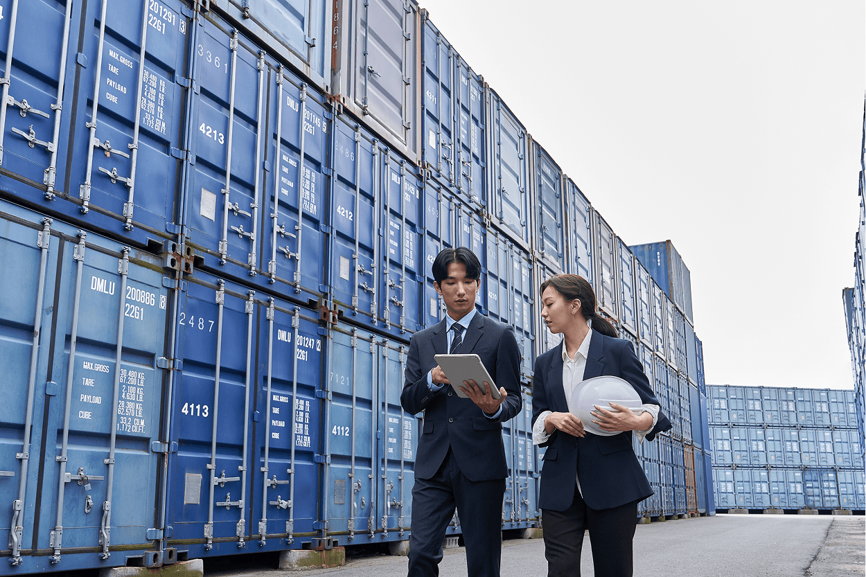 A man and a woman in an office