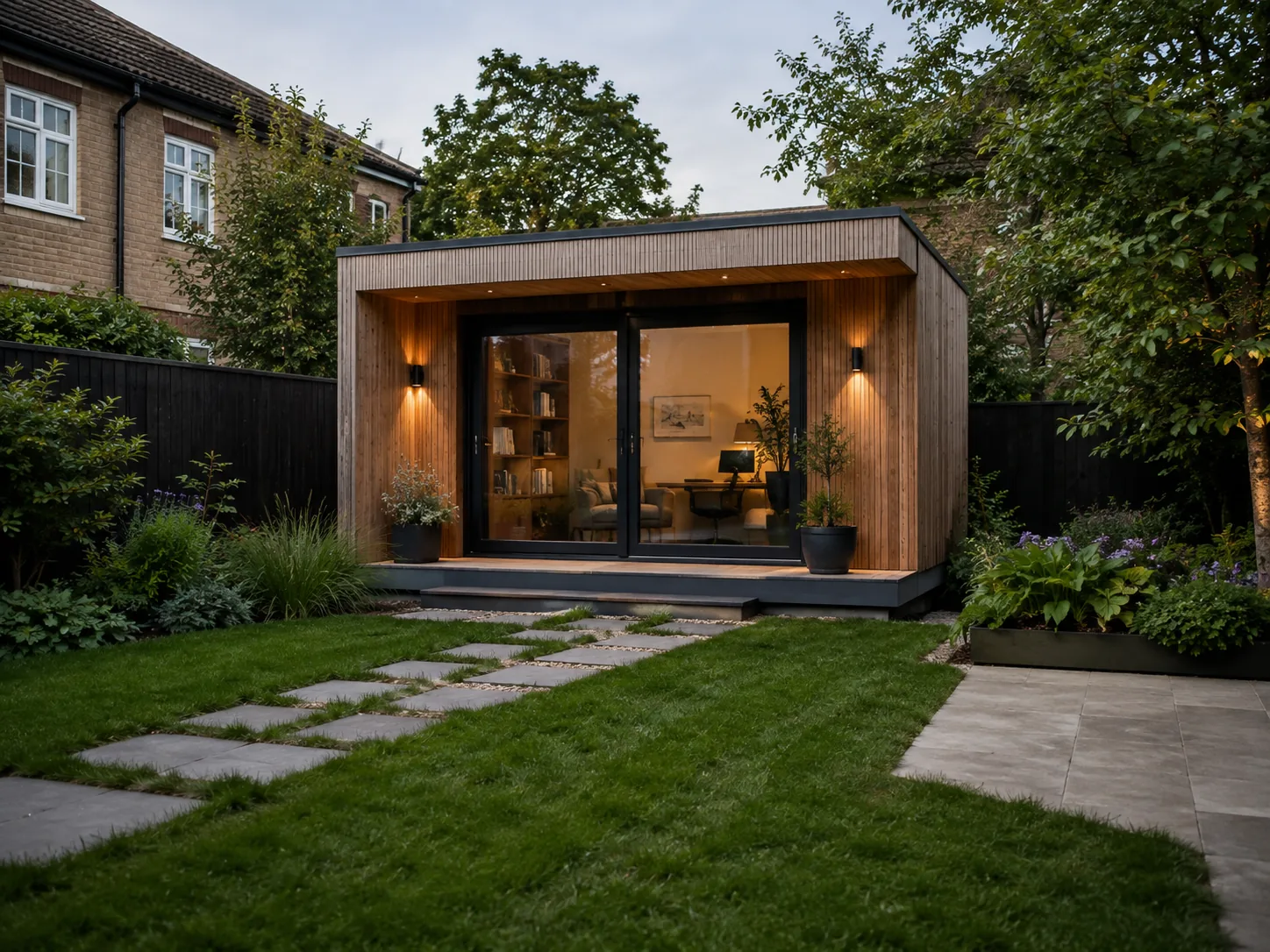 Modern garden room in a residential garden