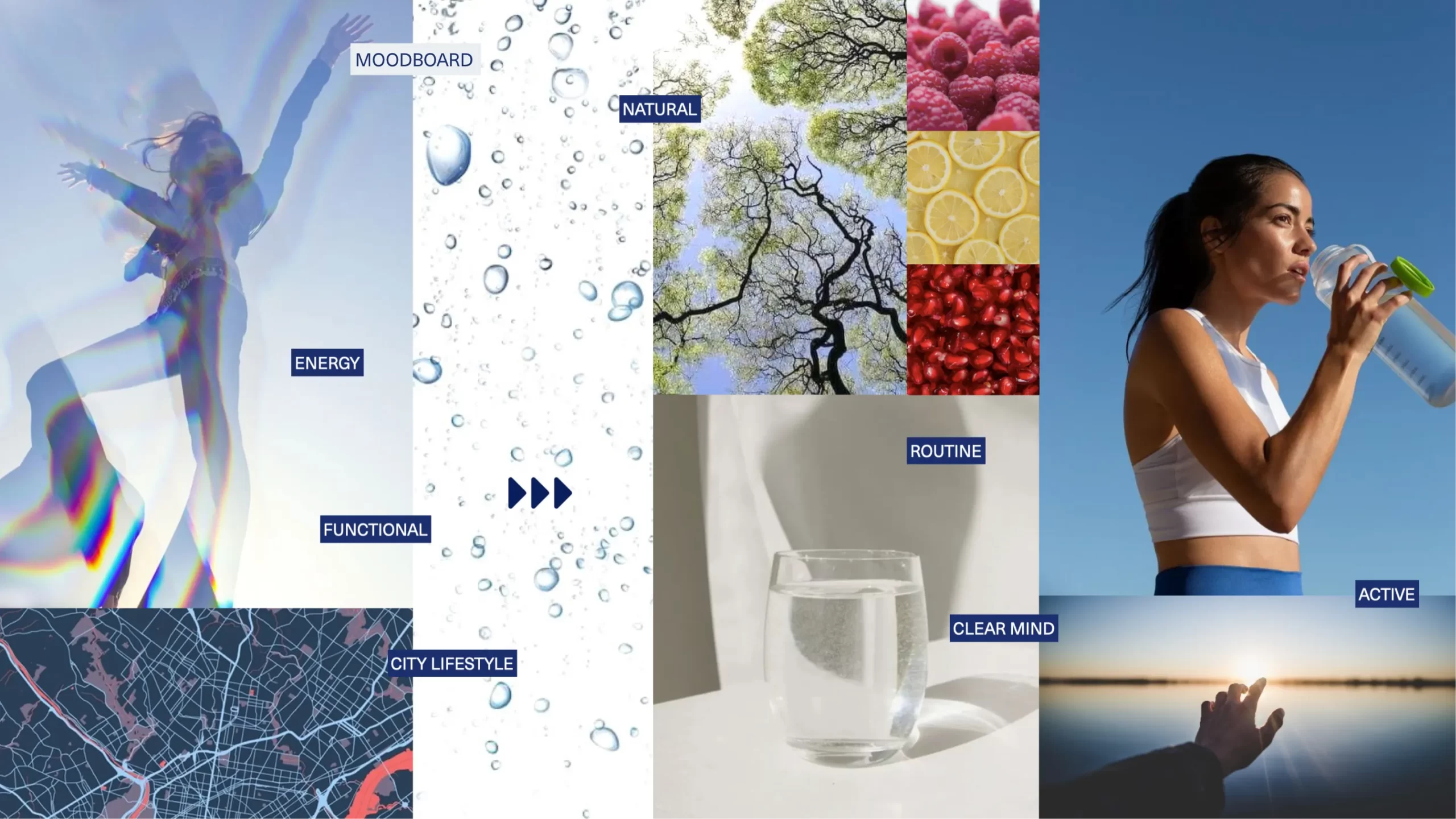 Korunní functional water packaging for premium on-the-go urban consumers