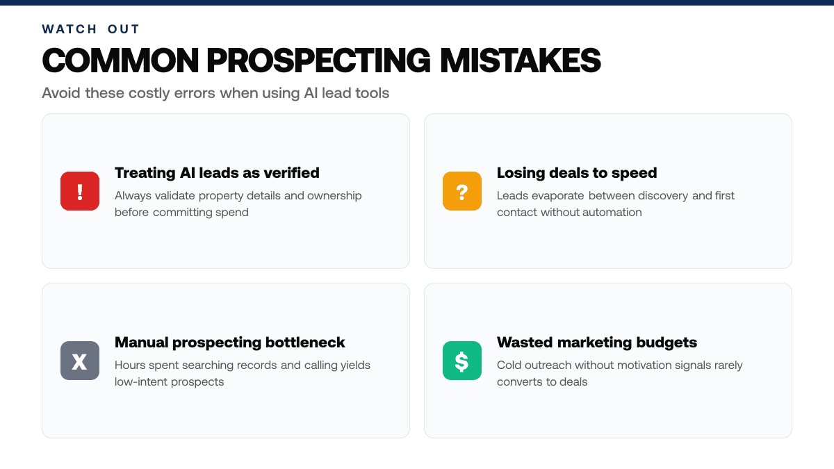 Best AI Prospecting Tools Real Estate Investors, warning-callouts