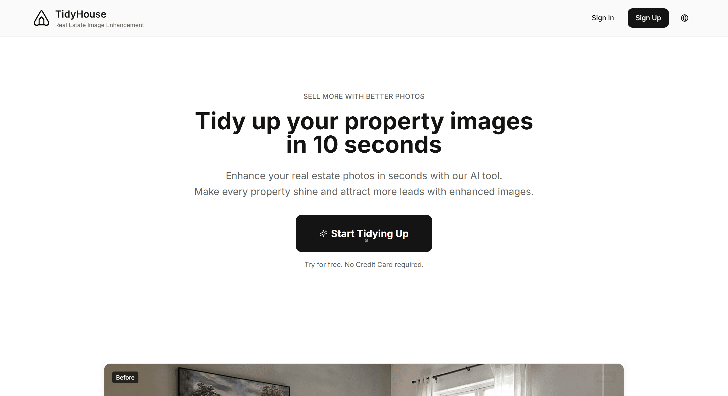 Tidyhouse homepage - propertyaitools.com - real estate ai - ai tools