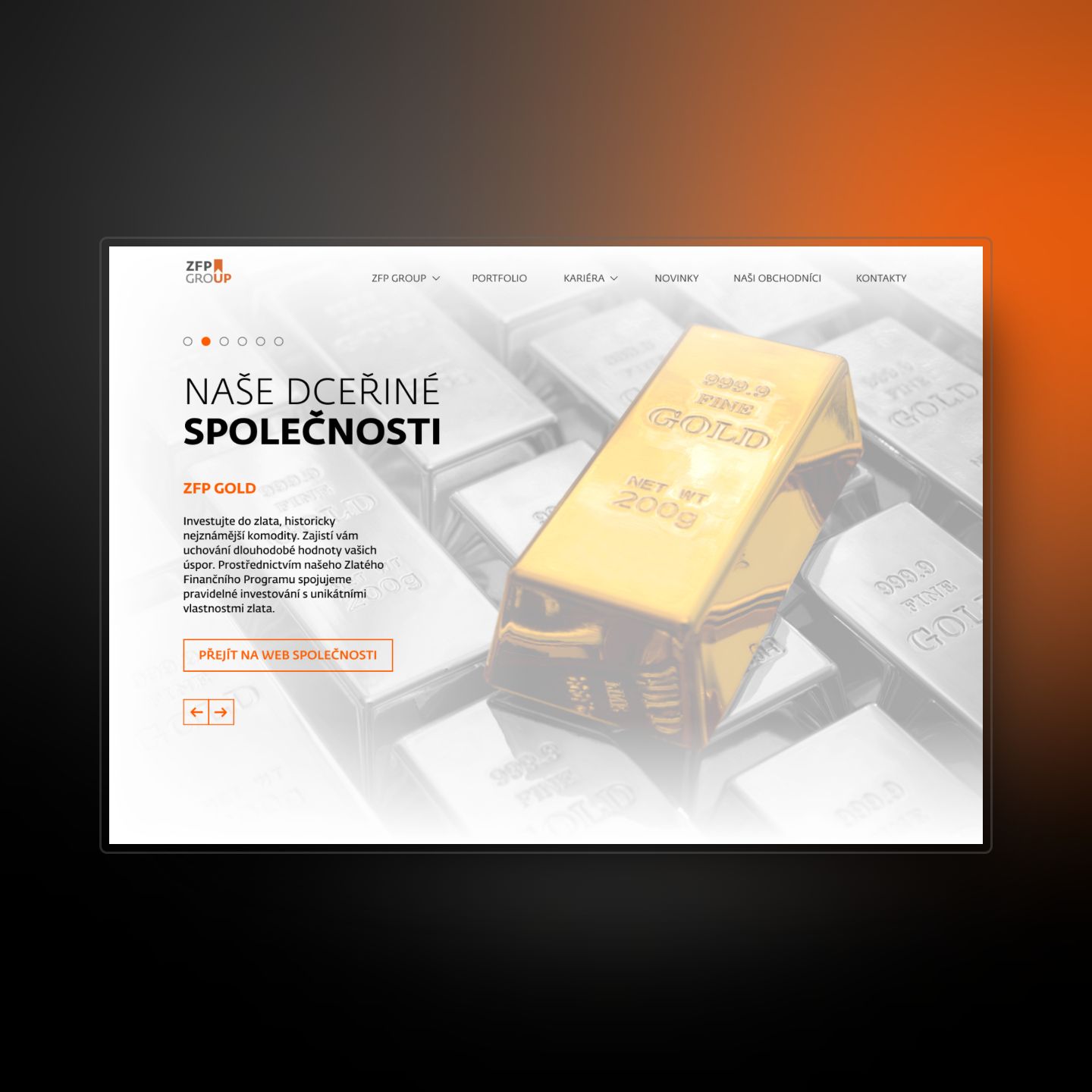 Náhled projektu webu ZFP GROUP