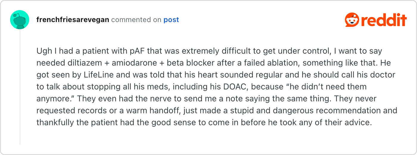 Post on Reddit