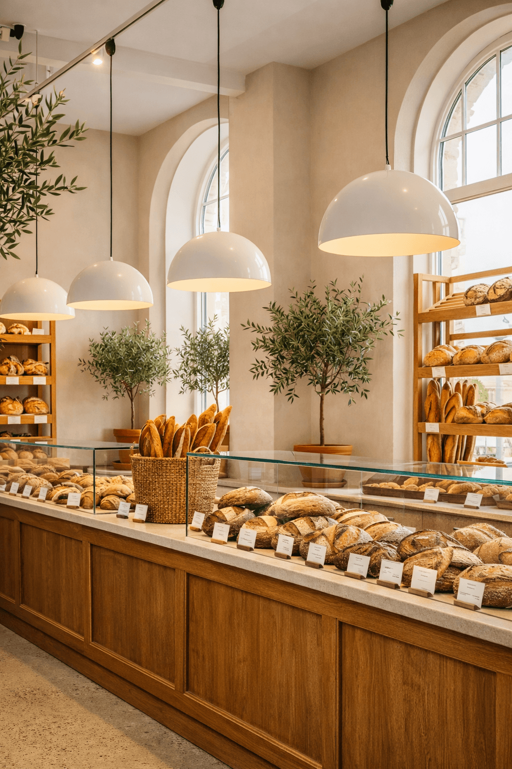 Aménagement intérieur d'un commerce à Bordeaux – comptoir bois, luminaires, espaces optimisés par une architecte d'intérieur spécialisée locaux professionnels