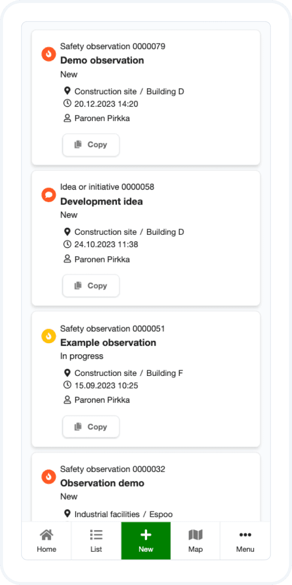 mobile UI for personal