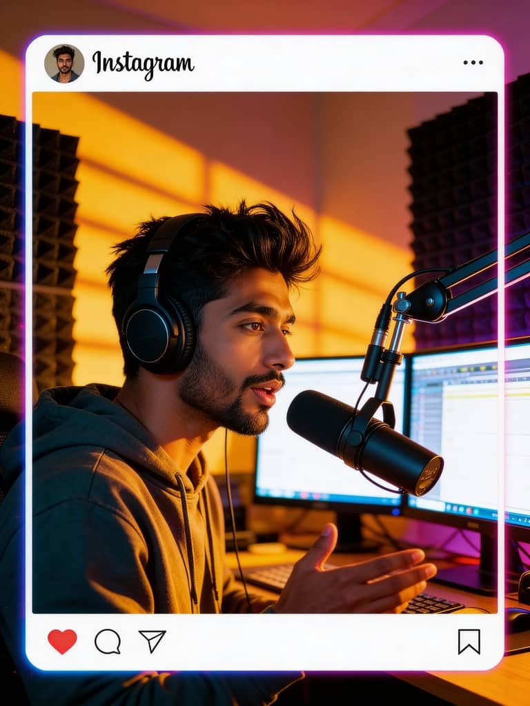 Male podcaster recording video, free ai talking avatar video generator