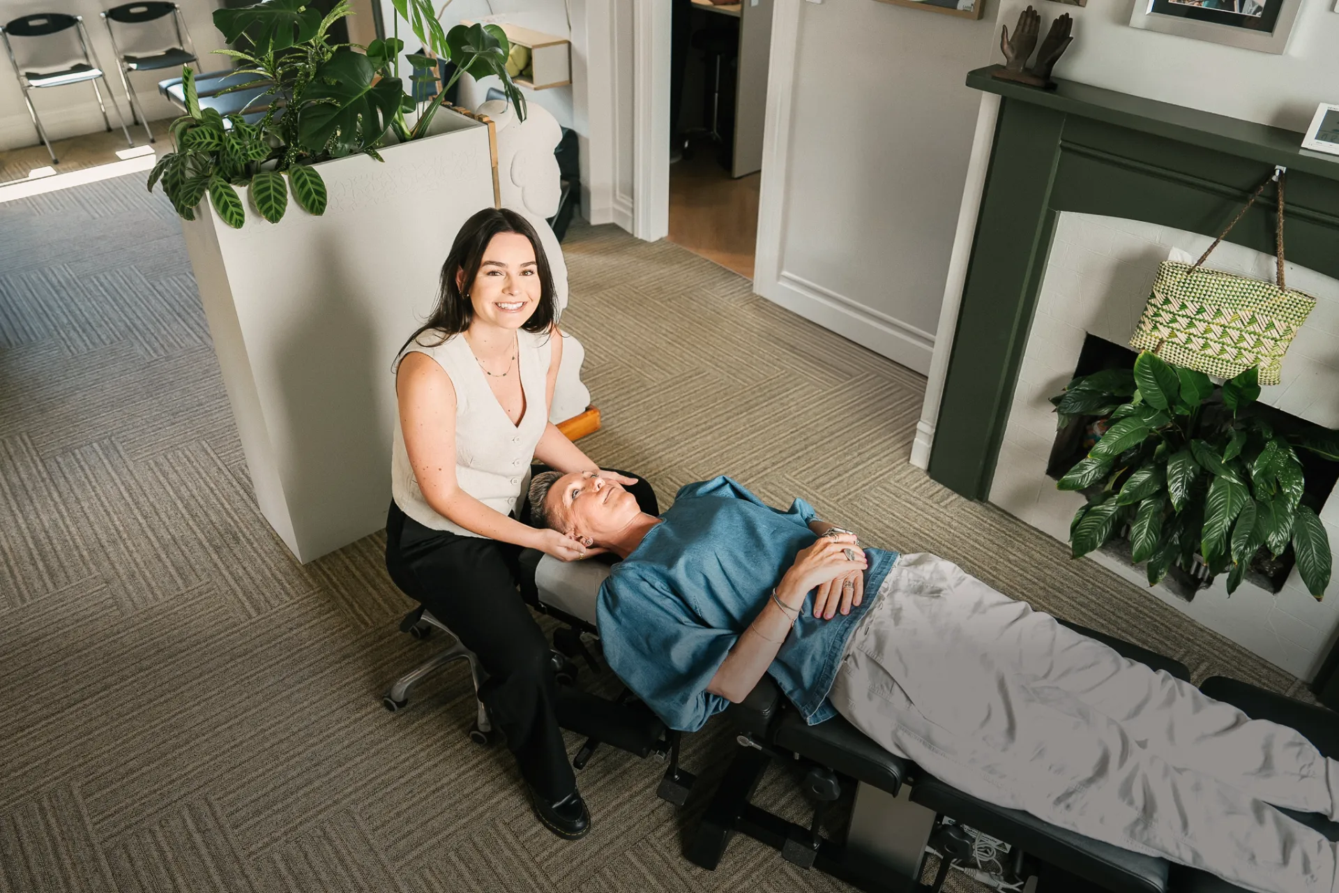 Women getting chiropractic adjustment