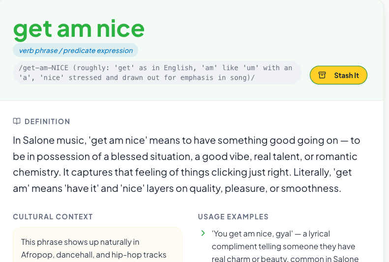 App response to 'get am nice'