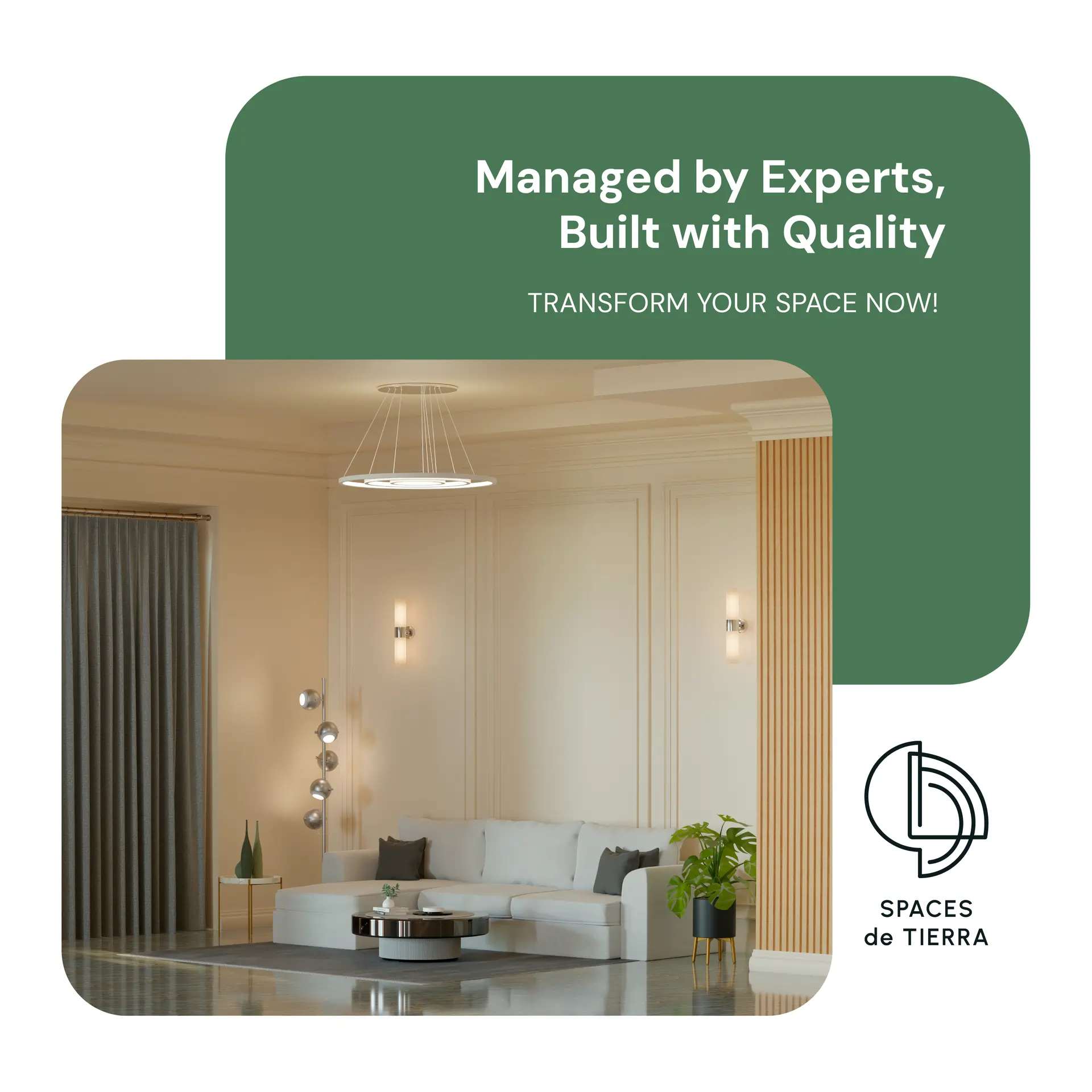 Image that showcases one of the ads designed for Spaces de Tierra - an interior design company