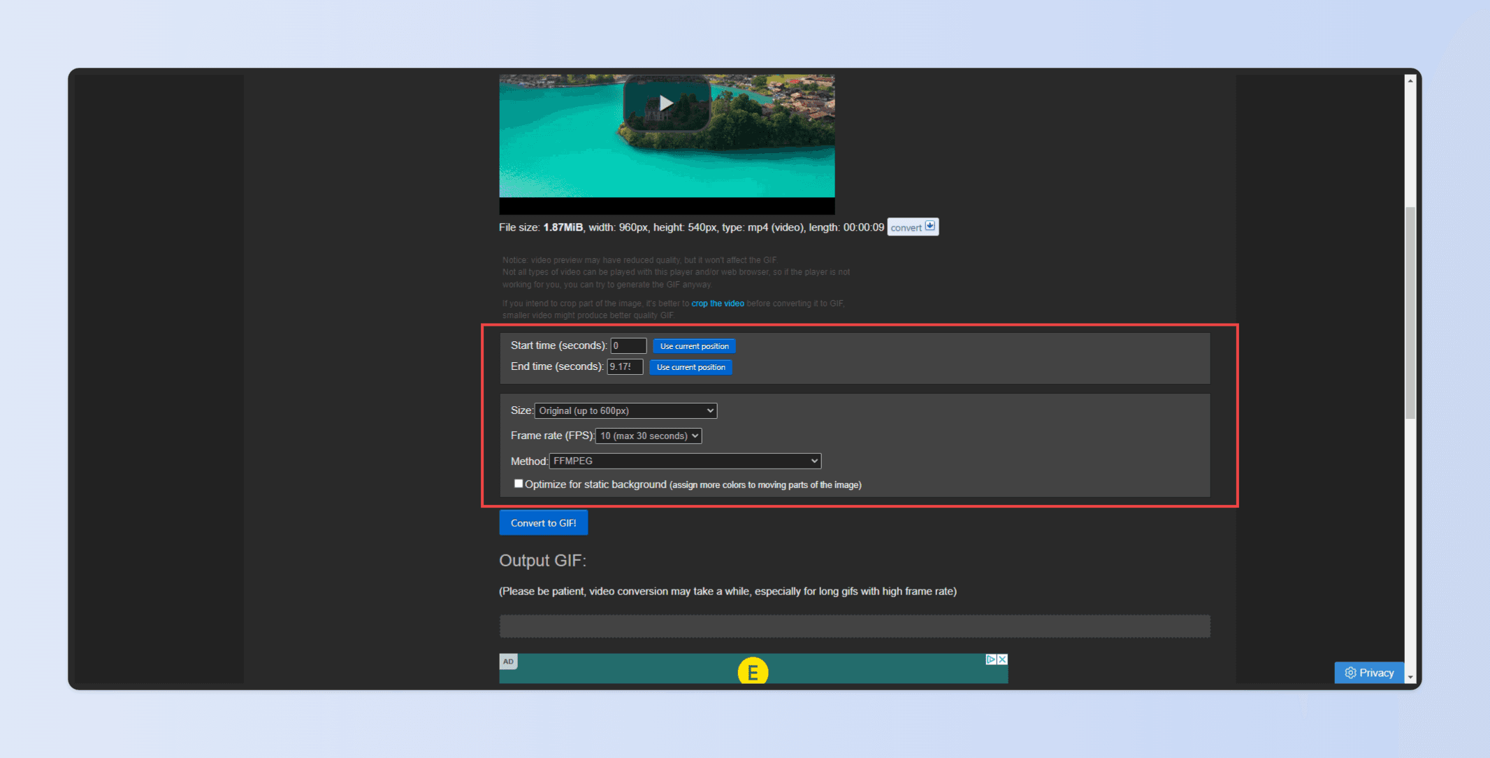 What is a GIF? How can I switch the video quality between GIF and