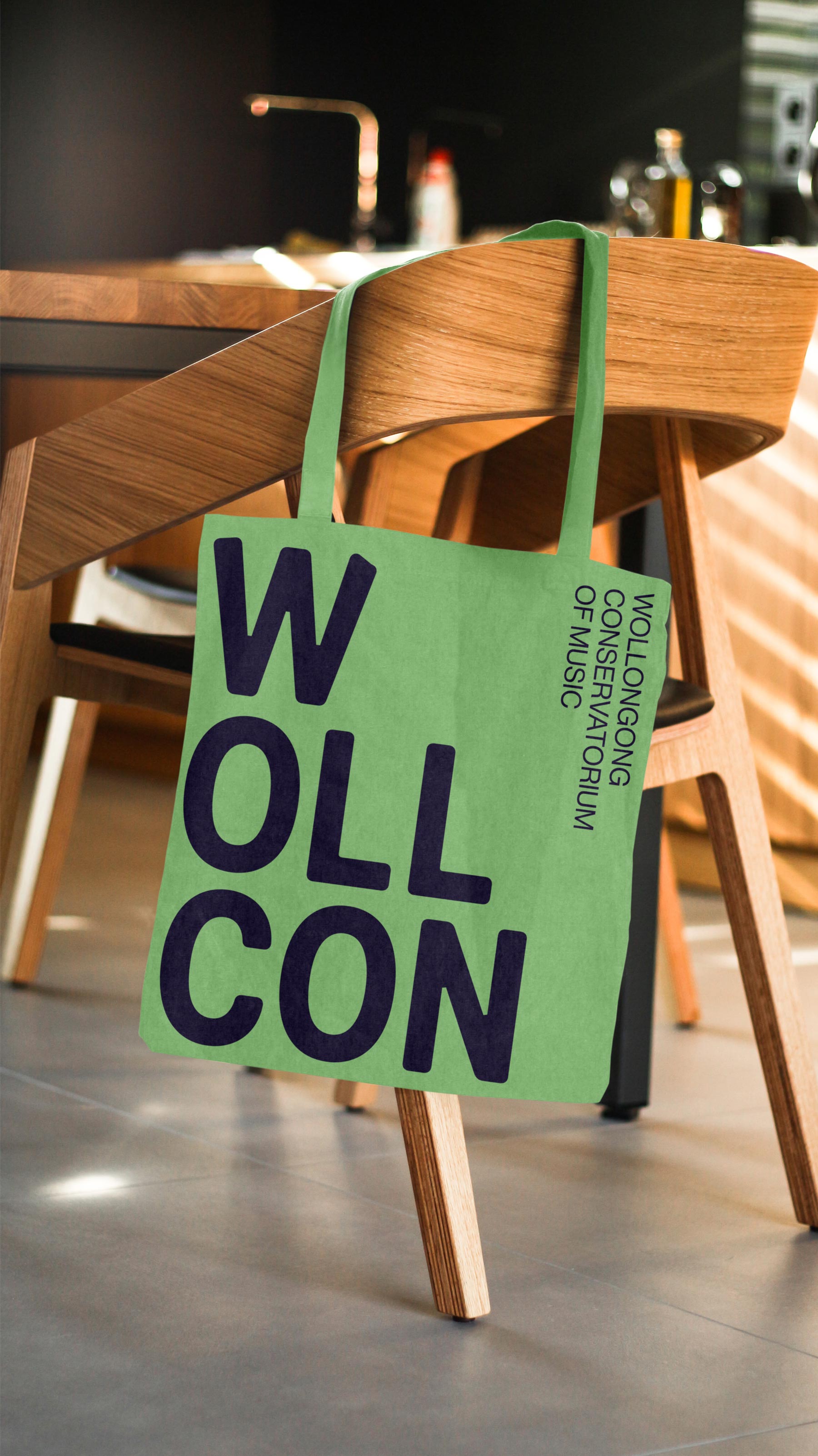 WollCon merchandise design displaying redesigned logo, brand colours and typography