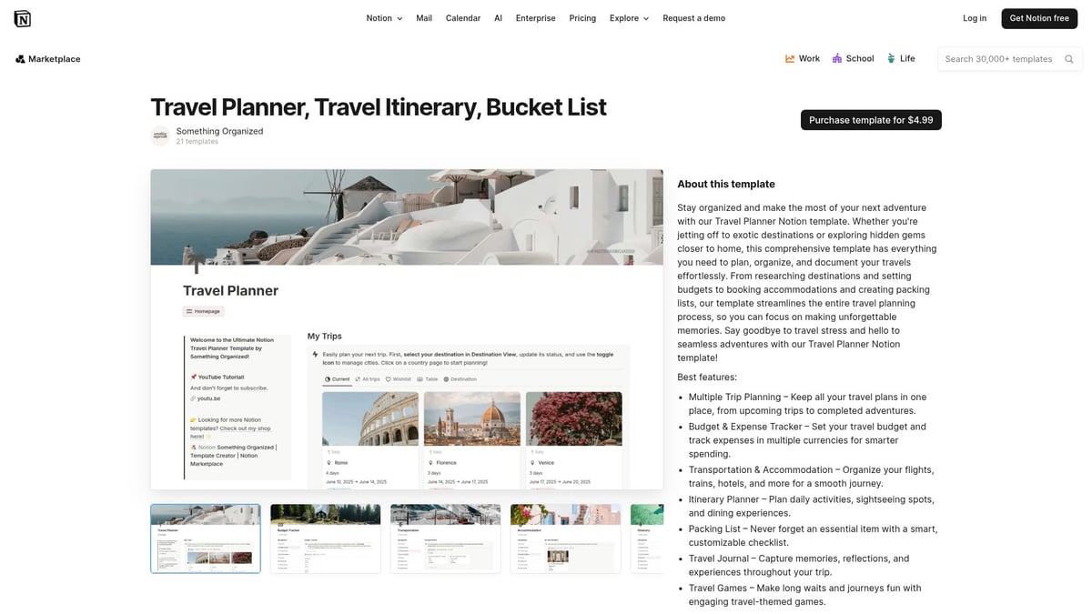 7 Notion Travel Planner Templates to Organize Your 2026 Trips - Travel Planner, Travel Itinerary, Bucket List by Something Organized