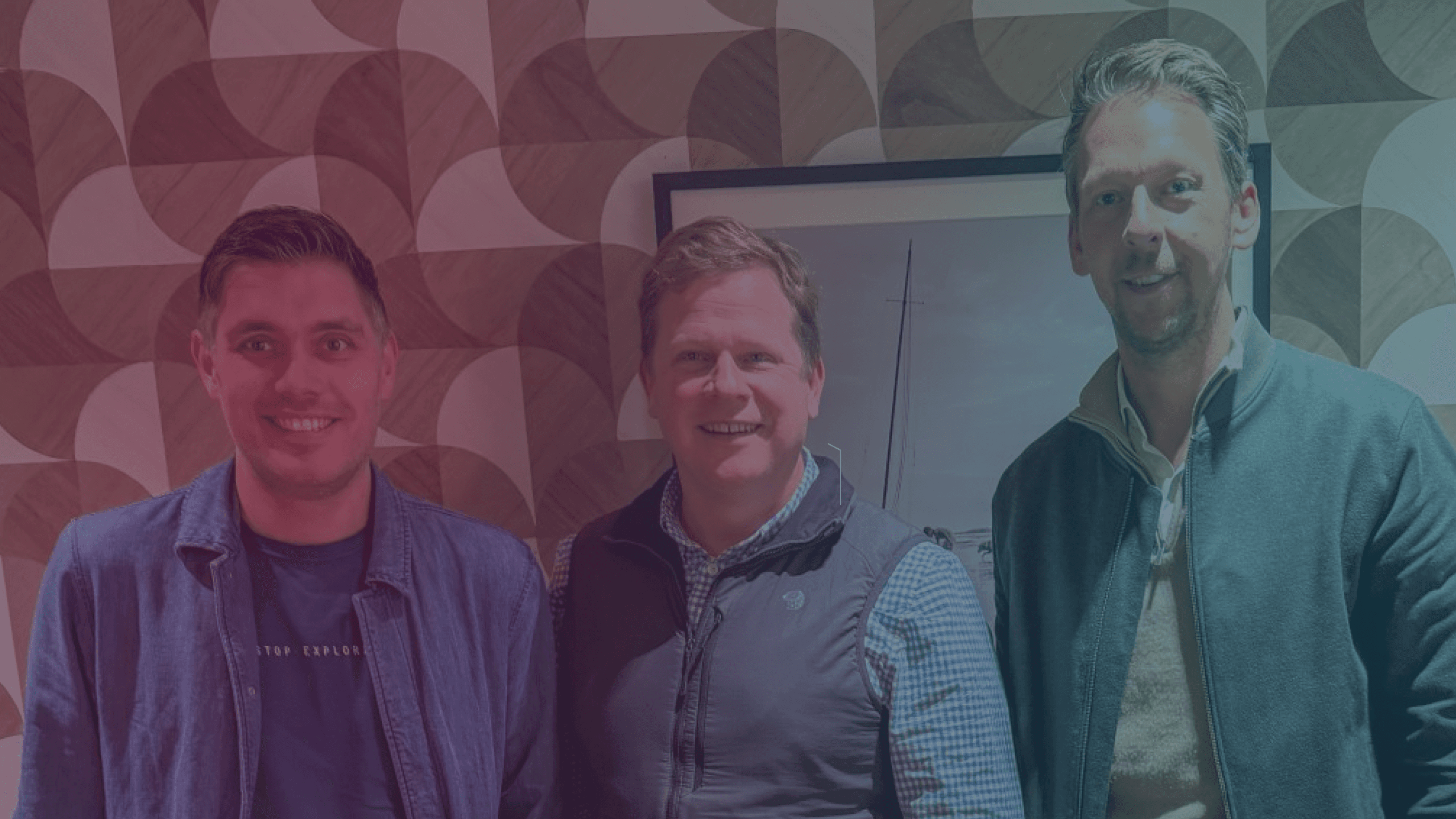 A picture of Stephan van Vuren and Thomas Brinkman, CEO's and Founders of AirHub, together with Joost Tuinman, owner of Gardener Consultancy