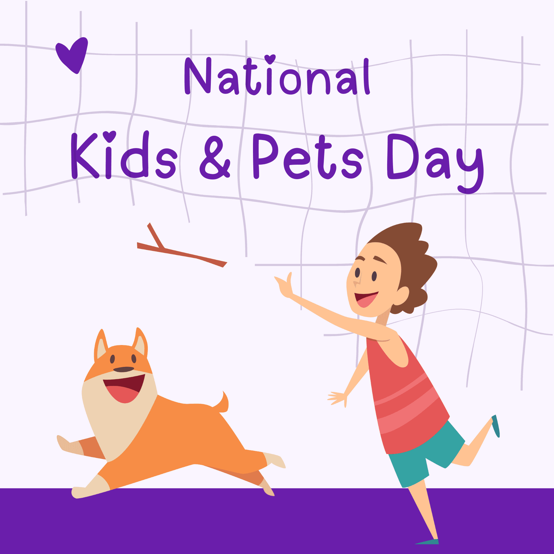 National Kids and Pets Day social graphic
