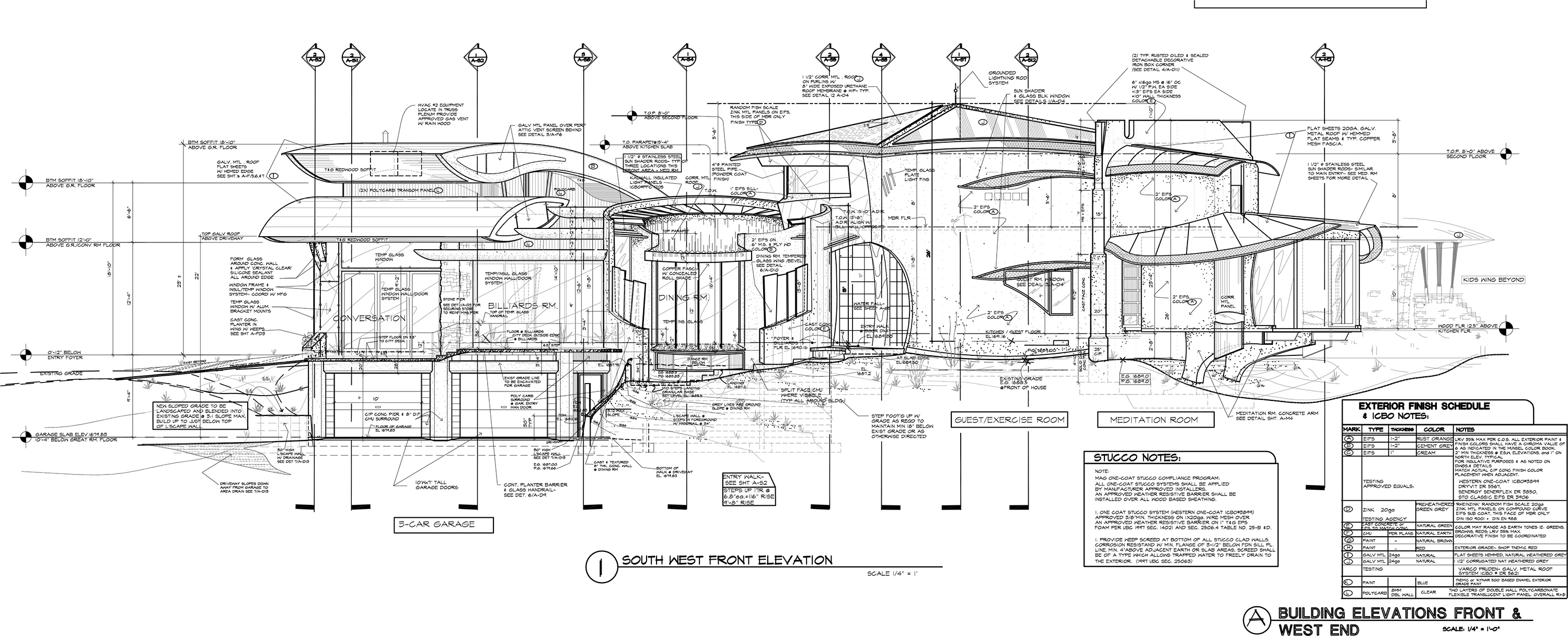 Architectural elevation by SpaceLineDesign, SLD Architects, Jeffrey H. Page.