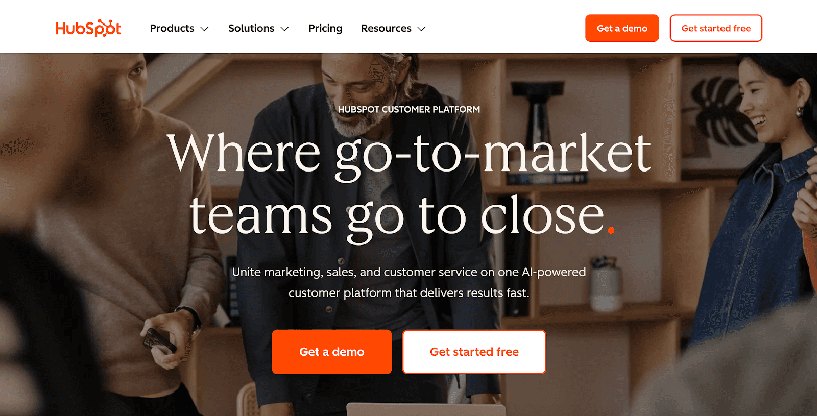 HubSpot website homepage