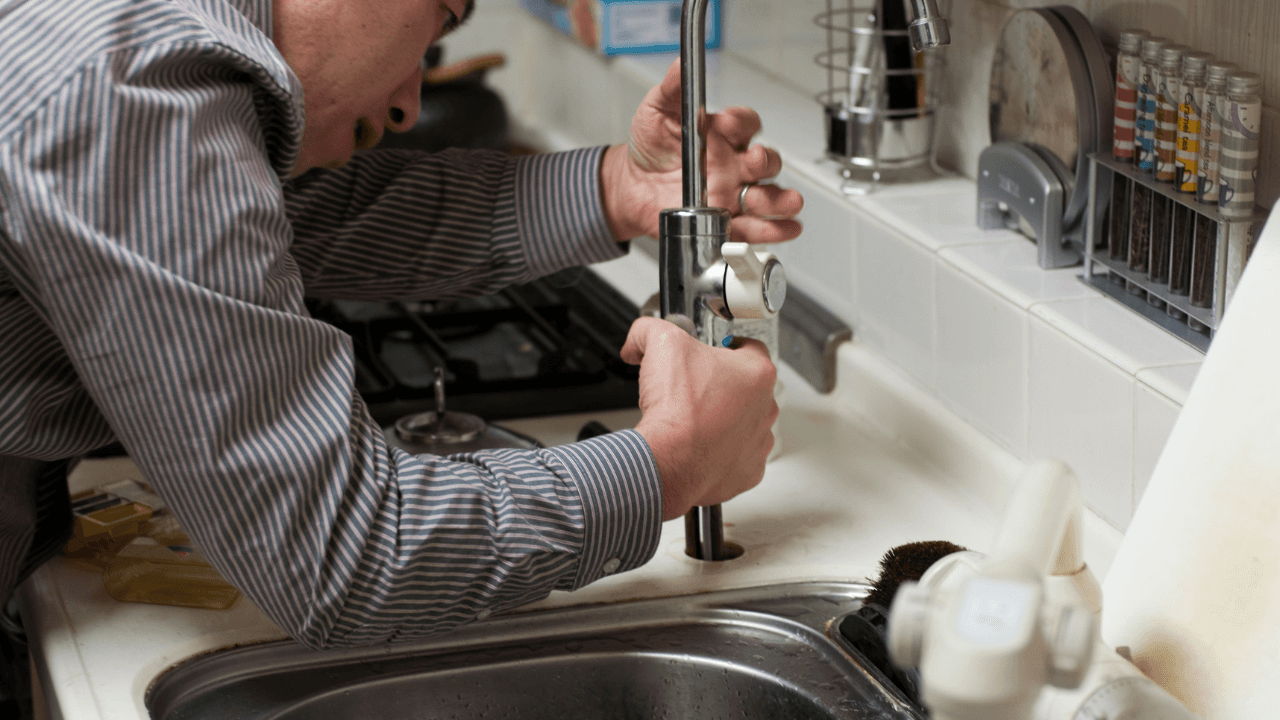 a picture of a handyman working