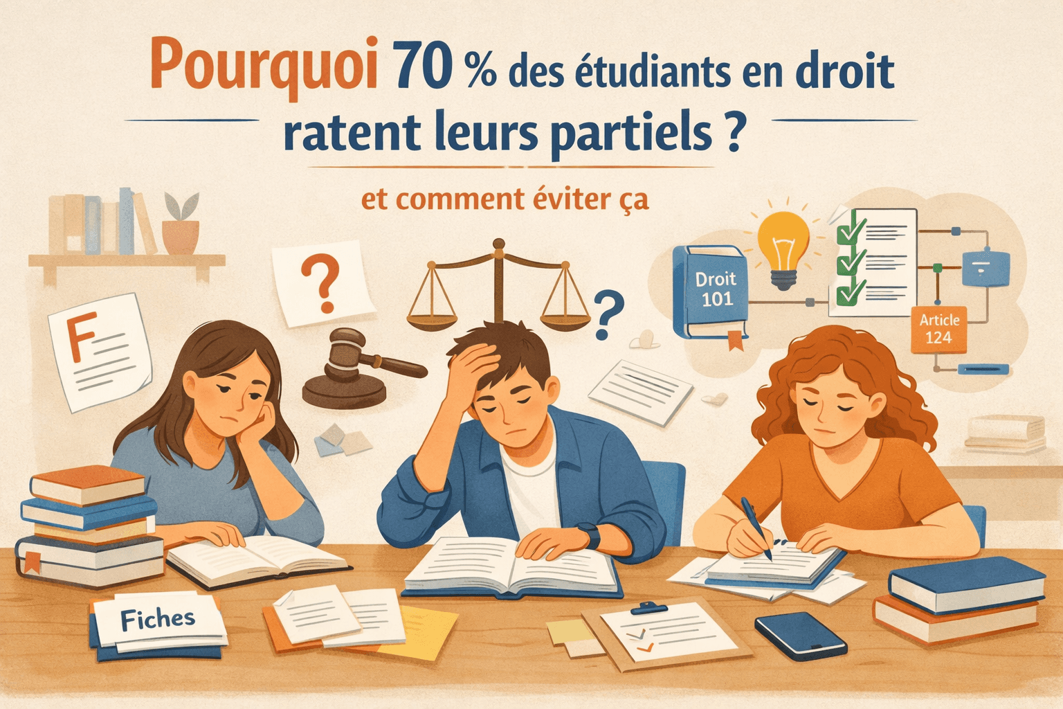 Pourquoi 70 % des étudiants en droit ratent leurs partiels (et comment éviter ça)