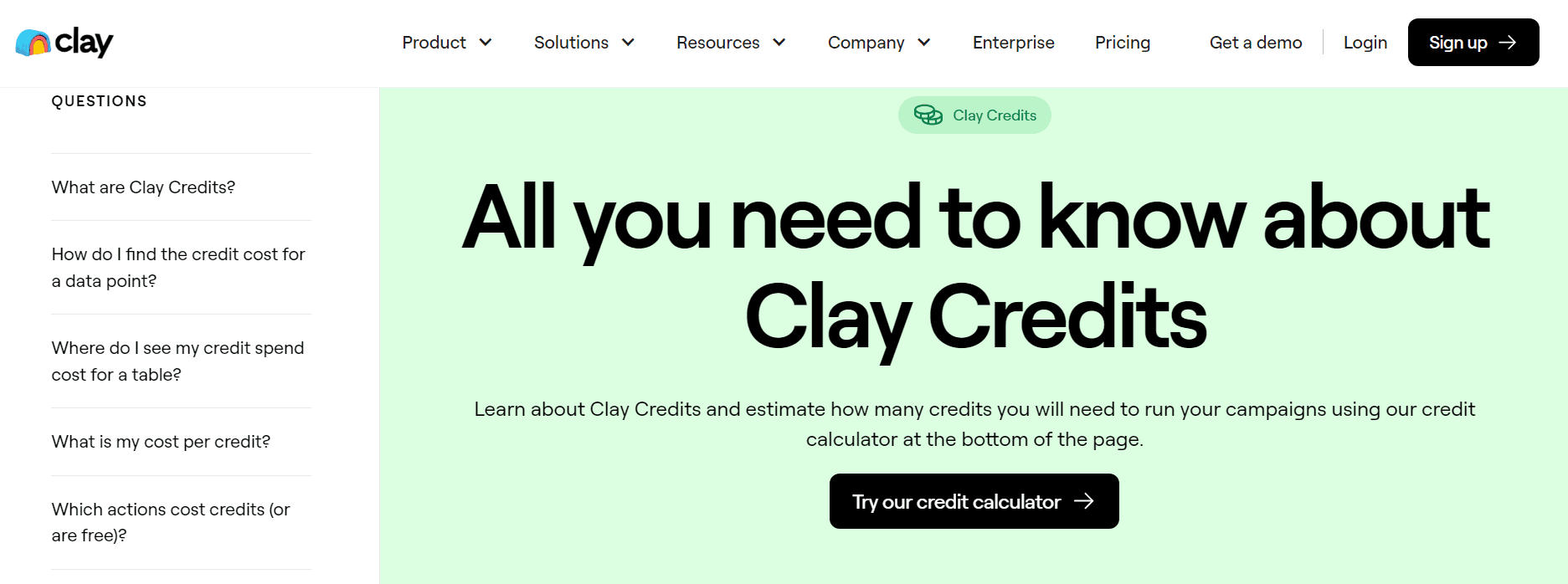 Clay's credit system