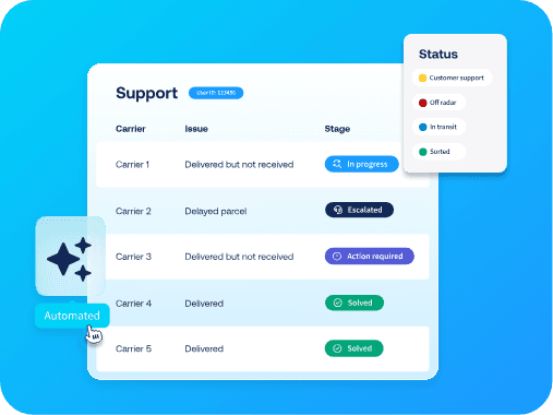 Sendcloud Support Automation platform mockup