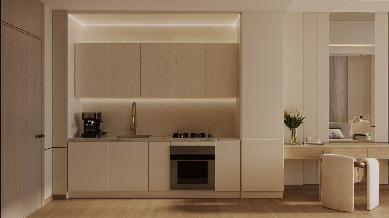 Binghatti Skyrise Kitchen Apartment Interior