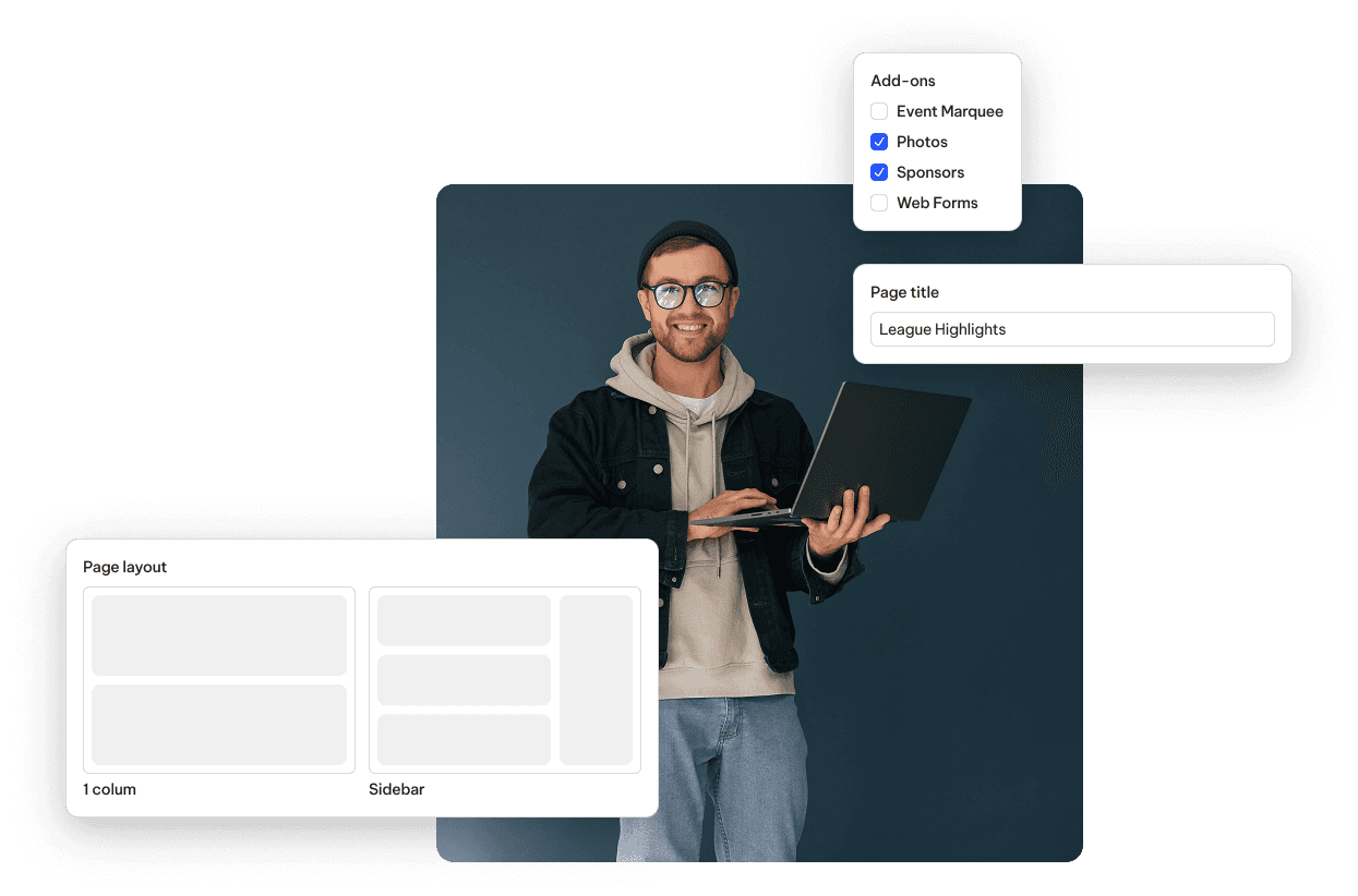 TeamLinkt's Football Website Builder Custom Pages