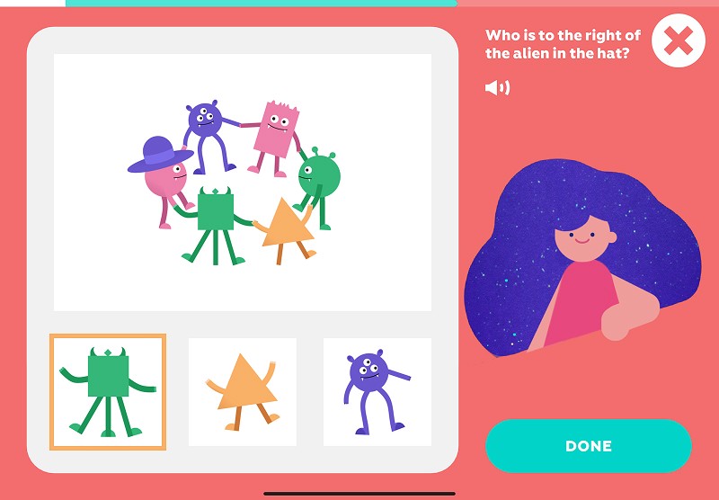 Left and right: find the alien standing to the right of the one in the hat