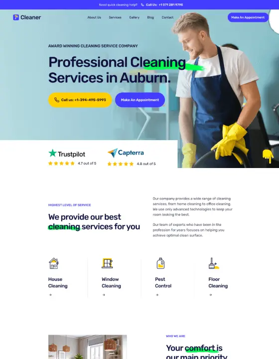 Cleaning Services Website Design