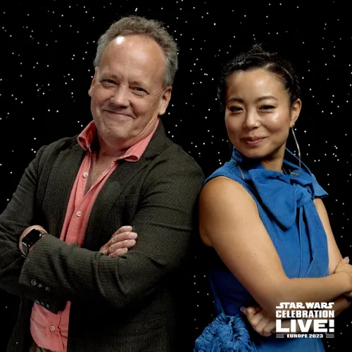 Dee Bradley Baker and Michelle Ang smiling together