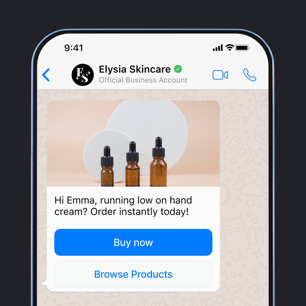 Email editor interface with a subject line assistant for Elysia Skincare, featuring a 15% discount promotion and customizable layout options.