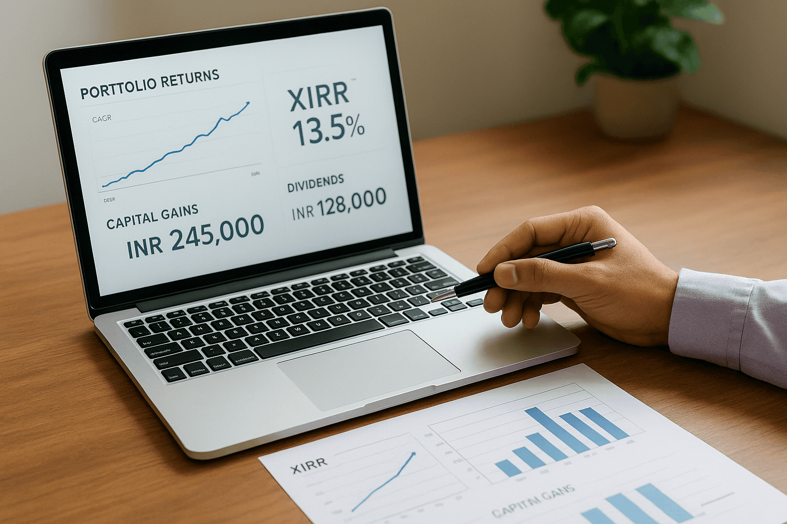 Reporting depth: XIRR, capital gains, and audit-ready outputs