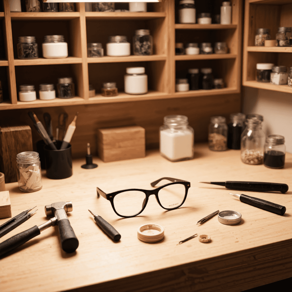 product photography of eyeglass repair kit